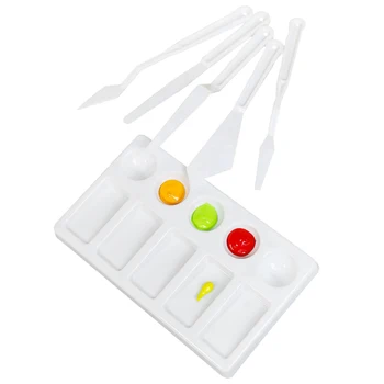 

6pcs PP Plastic Professional Beginner Art Spatula Palette Color Mixing Kids Adults Home Office Oil Paint Tool Set Painting