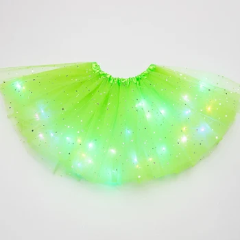 

Girls Ballet Party Clothes Kids Pettiskirt Fashion Magic Light Princess Stars Sequin Dancewear Tutu Skirt Fluffy Tulle Glitter