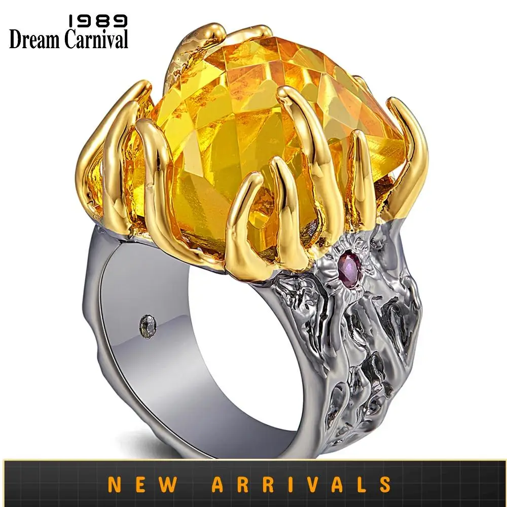 DreamCarnival1989, оригинальное кольцо с большим цирконием для женщин, изысканное свадебное обручальное готическое Ювелирное кольцо, Пламенный вид, подарок, WA11758