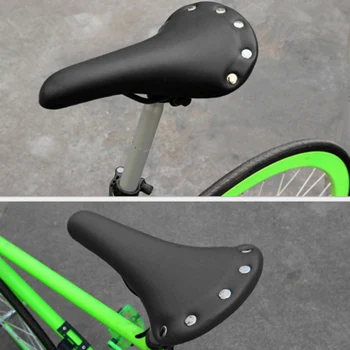 

Retro Vintage Leather Bicycle Saddle Damping Classic Cycling Seat Cushion Pad Rivets Waterproof YA88
