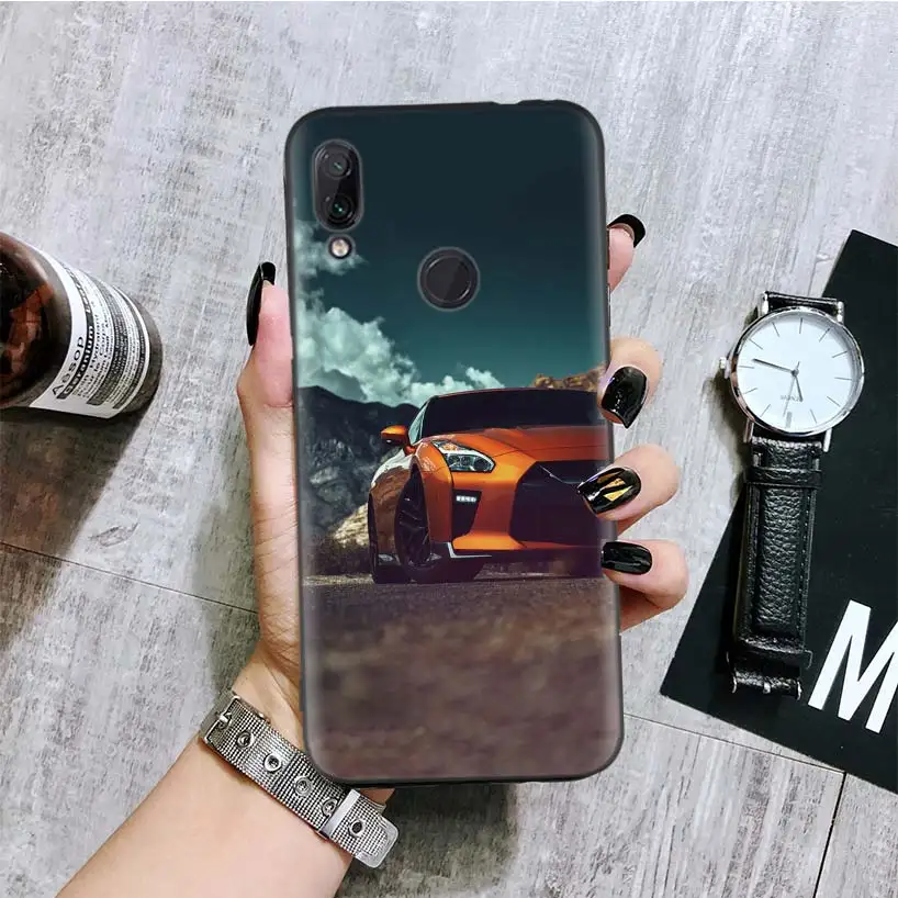 GTR Car Cool Black Cover Phone Case for Xiaomi Redmi Note 8 7 7S 7A 6 S2 GO K20 Pro 6A Mi 6X 5X A1 CC 9 8 Coque