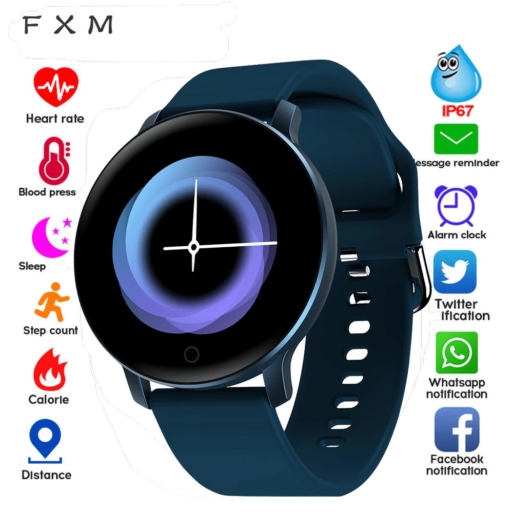 FXM фитнес Смарт-часы для мужчин и женщин HeartRate Монитор артериального давления