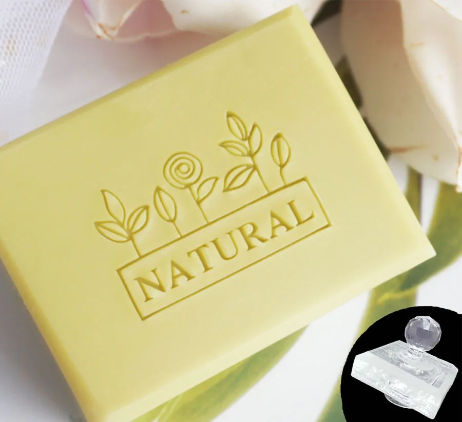 Handmade Letter Beautiful Plants Flower Style Soap Stamp Exquisite Acrylic Handmade Seal Natural For Soap Making Chapters