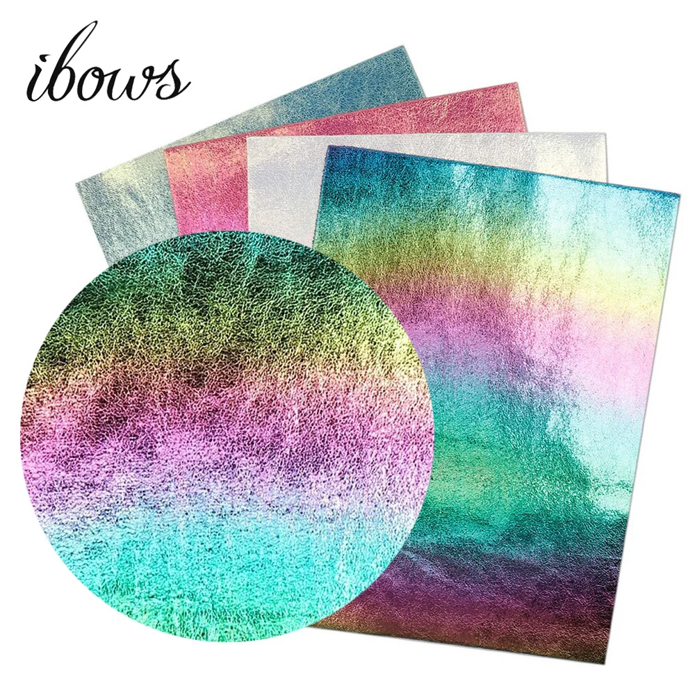 IBOWS 22*30 см Радужная трещина металлическая ткань искусственная синтетическая кожа