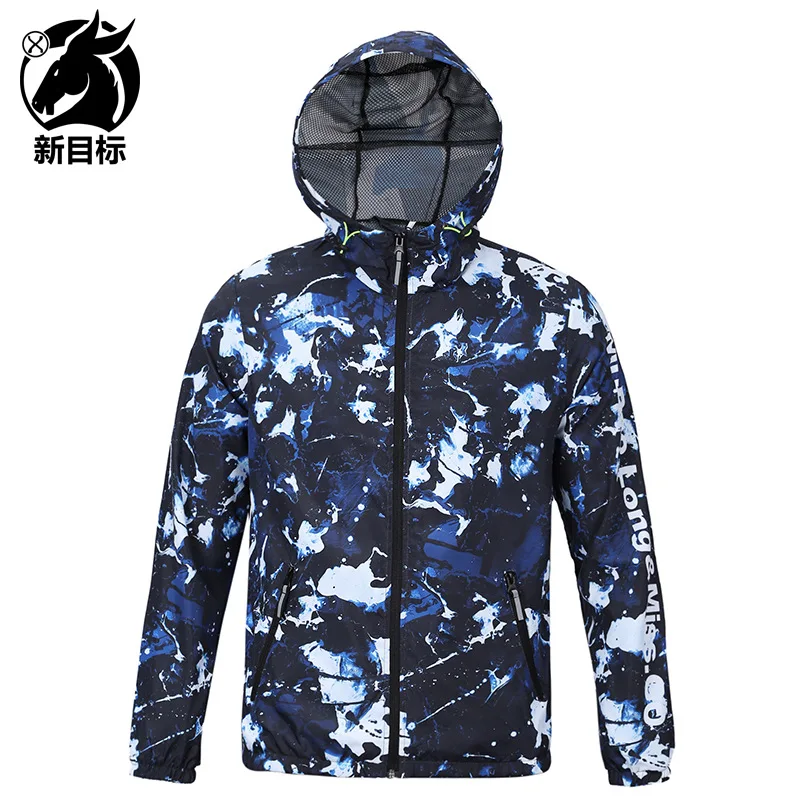 

2019 New Style Printed Outdoor Sports Sunscreen Coat Thin Popular Brand Couples Waterproof Quick-Drying Hooded Windproof Coat
