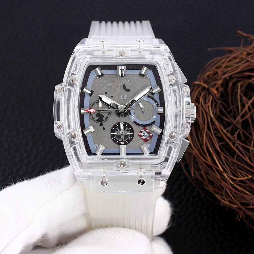 

Mens watches top brand luxury AAA Watches with Silicone Strap Men Chronograph Watch Design Wrist Watch montre homme