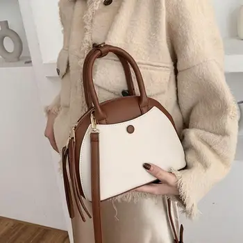 

Luxury Handbags Women Bags Designer Small Shoulder Bags Elegant Female Tote Shell PU Leather Hit Color Shoulder Messenger Bag