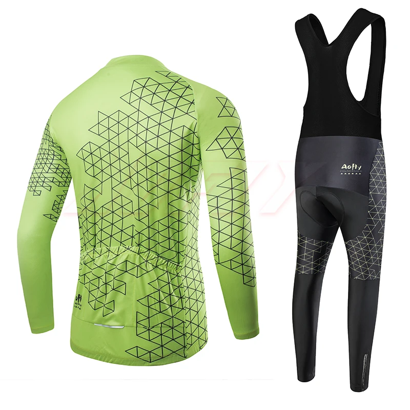 Зеленая Теплая Флисовая одежда для велоспорта Ropa ciclismo, костюм из Джерси для езды на велосипеде, MTB, одежда, комбинезон, комплект