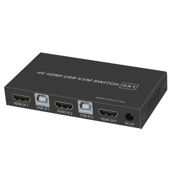 

Iron Switch 5.0V 10.2Gbps 1 set HDMI Version 1.4 4K 2X1 HDMI KVM USB 2.0