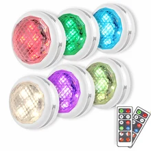 Подсветка в шкаф Беспроводной светодиодный светильник с батареей шкаф для одежды лестницы ночной Светильник кухонный светодиодный светильник с сенсорным затемнением RGB светодиодный светильник шайба светильник в шкаф