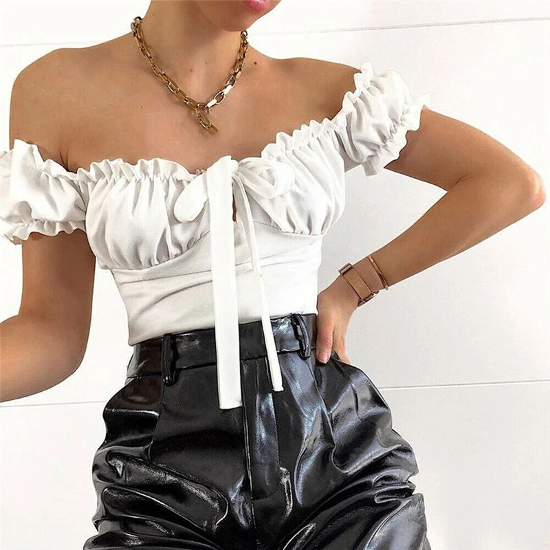 Off Shoulder women romper top Summer Strapless Ruched Sexy Bodysuit jumpsuits Overalls Costume Bandage Slim Casual Club Outfits crotchless bodysuit