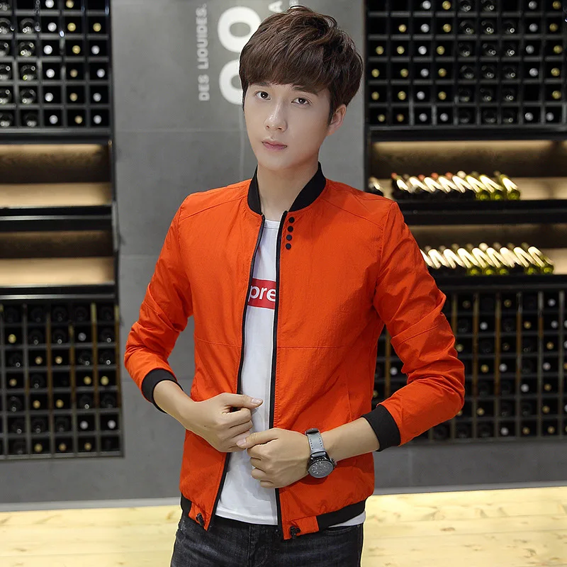 

New Style Spring And Autumn Baseball Collar Men Solid Color Jacket Young MEN'S Korean-style Casual Large Size Coat Men's