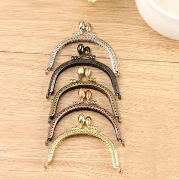 

K047 9.5CM Buds head hasp clasp semicircle embossing purse frame Handmade cloth art Kiss lock bag coin purse accessories 4pcs