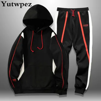 

Men Tracksuit Set Spring Mens Sweat Suits Hoodie Two Piece Set Man Slim Fit Fitness New Clothing Men Sweatsuit Outwear Coat 2019