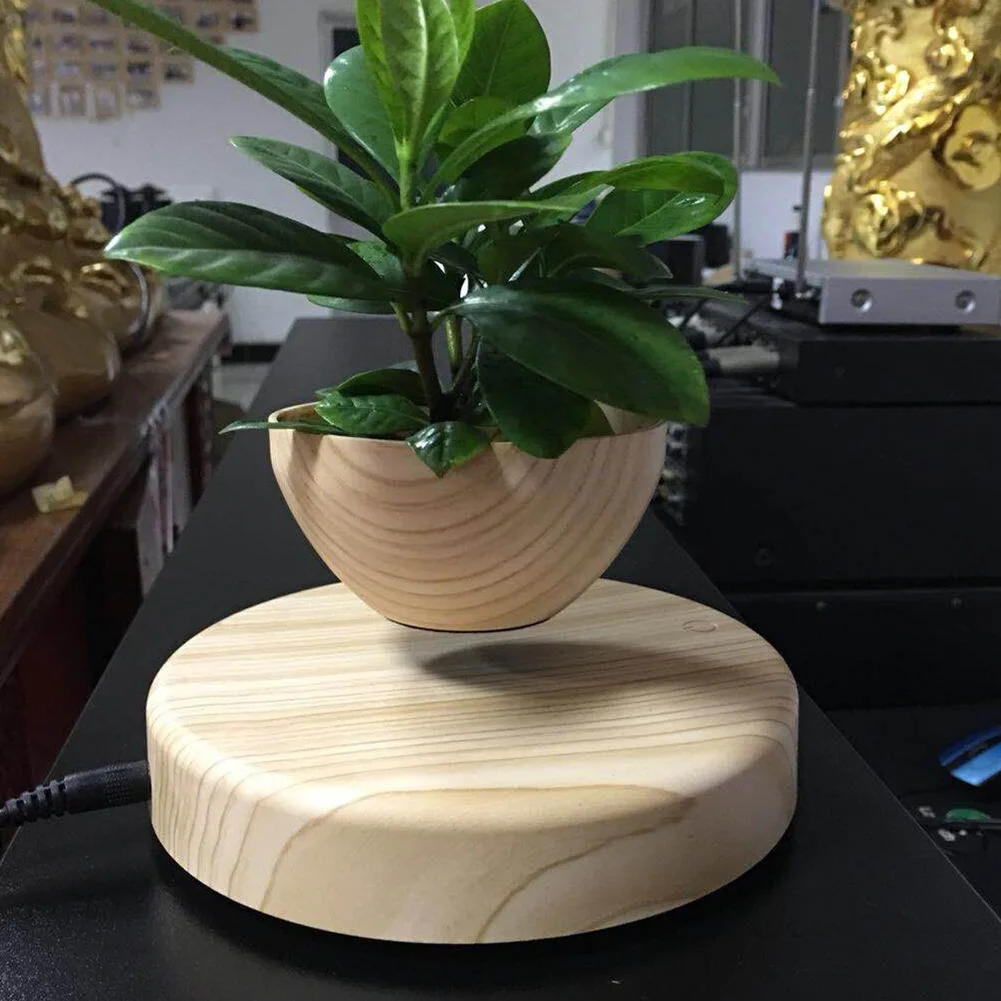 Levitating Air Bonsai Pot Rotating Flower Planter Magnetic Levitation Suspension Flower Floating Pot Desk Home Office Decor