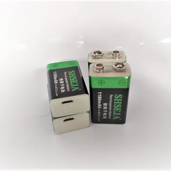 

4pcs/lot 1180mAh 9V lithium ion battery 6F22 USB rechargeable battery instrumentation toy rechargeable battery free shipping