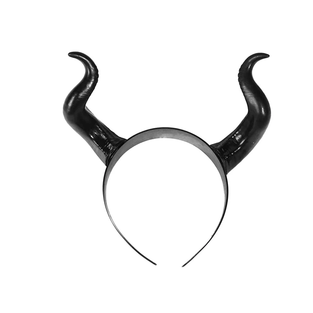 Black Demon Horns Headband for Halloween Cosplay (Unofficial/Generic Design)