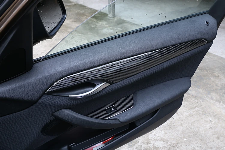 4 шт. мягкое углеродное волокно для BMW X1 E84 2011- Внутренняя дверь украшения полосы отделка автомобильные аксессуары