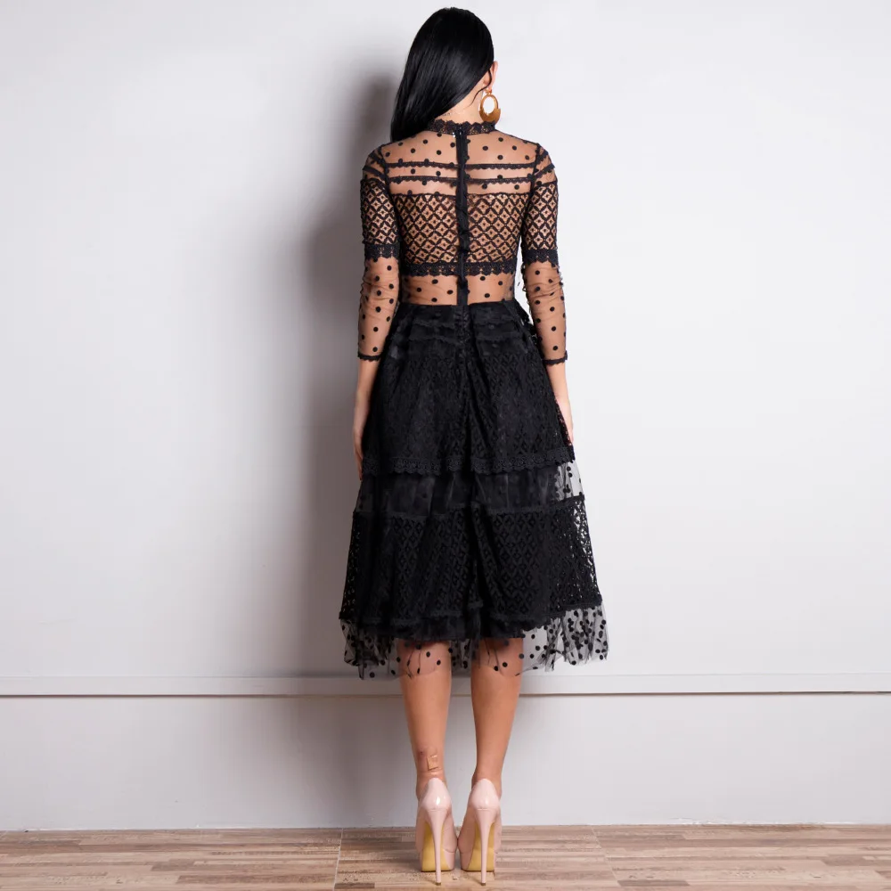 Кружевное женское белое черное платье наивысшего качества, элегантное платье для ночного клуба, модное винтажное вечернее платье Evneing