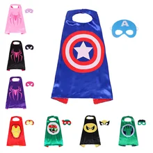 Супер костюм героя косплэй для мальчиков и девочек, детская одежда для Хэллоуина, вечерние Детские с рисунками Супермена и Человека-паука, пальто накидки с масками для дня рождения