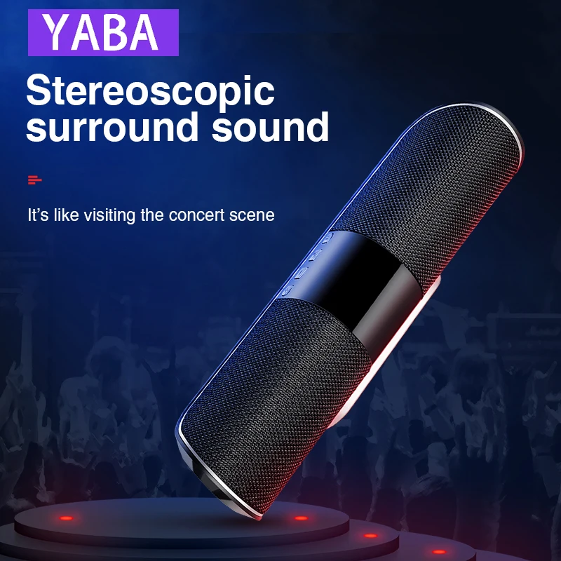 

YABA Outdoor Bluetooth Speaker Metal Portable Super Bass Wireless Loudspeaker 3D Stereo Music Surround With TFCard Aux