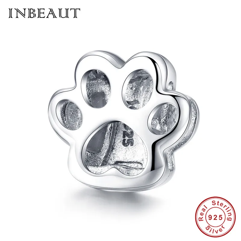 INBEAUT Настоящее 925 пробы Серебряная улыбка лицо сердце Жук Бусины Подходят Пандора браслет белый CZ кошачий отпечаток солнце талисманы подарок - Цвет: asx108