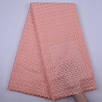 

Latest African Lace Fabric 2020 High Quality Lace 100% Cotton Fabric Nigerian Swiss Volie Lace Fabric For Man Dress Y1849