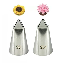 Set of 2 Medium Leaf Tips - Stainless Steel Icing Piping Nozzles for Cake Decorating and Pastry Tools (2PCS)