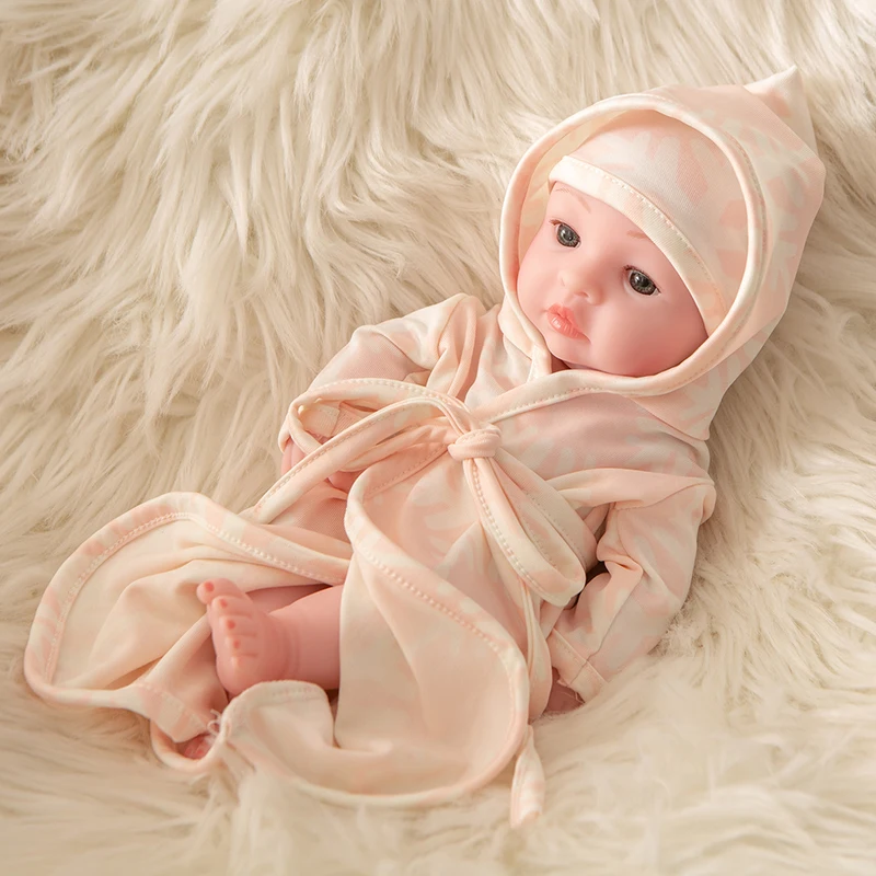Reborn Baby 10 ''мини девочка мальчик полный силиконовый винил милые Близнецы куклы реалистичные Reborns для малыша Купание кукла 26 см