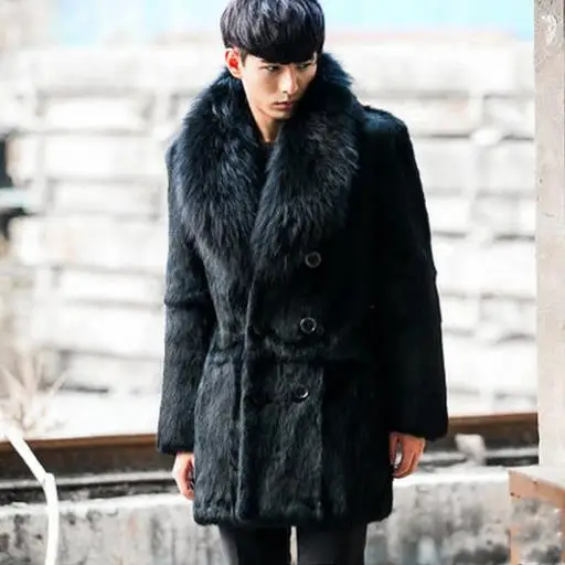Леопардовые мужские пальто из искусственного меха 2019 мужская зимняя куртка