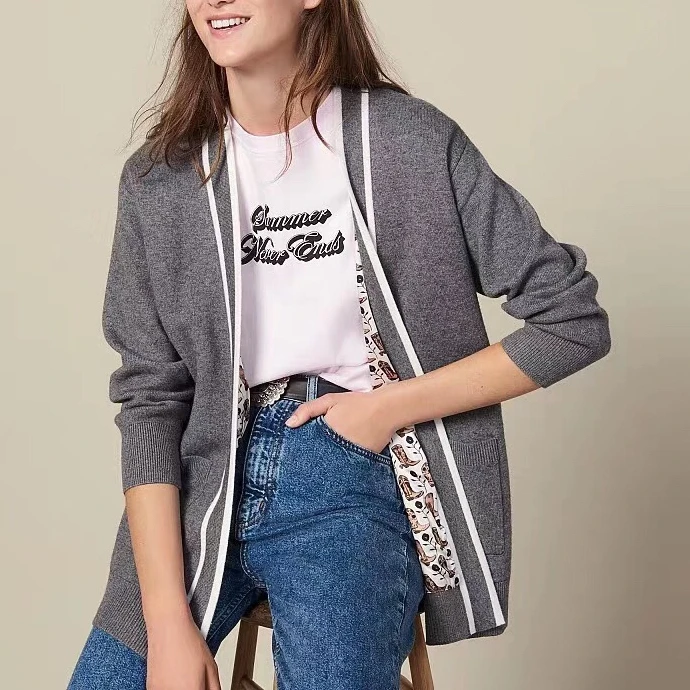 ^*Best Offers 2019 new winter temperament striped women knit cardigan jacket ^*Best Offers 2019 new winter temperament striped women knit cardigan jacket