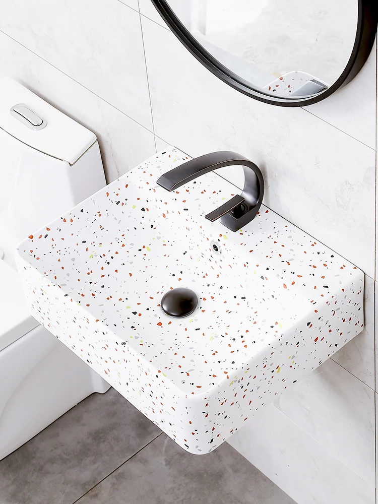 Simple Wall mounted Wash Basin Small Apartment Bathroom Wash Hand Basins Nordic Balcony