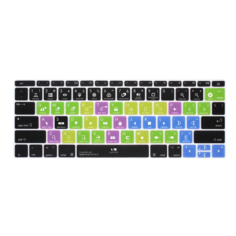 Силиконовый чехол для клавиатуры HRH Ableton Macbook Retina 12 A1534 Pro CC Final Cut X Avid Tools US|Чехлы