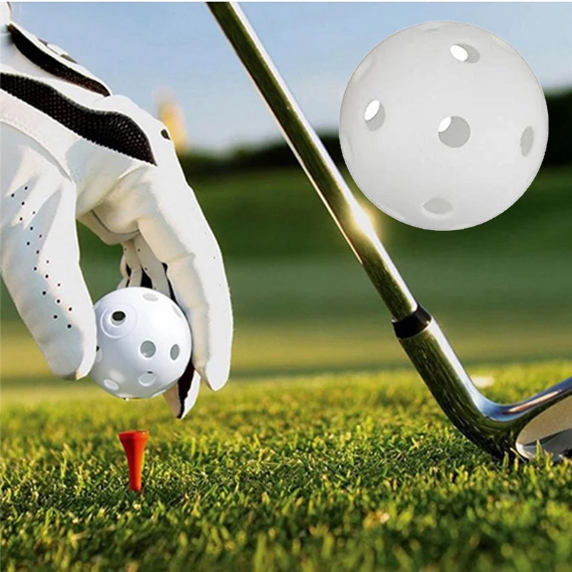10pcs home DIY golf practice ball mixed air flow hollow perforated plastic JL golf practice ball 41mm indoor and outdoor 30D13 (1)