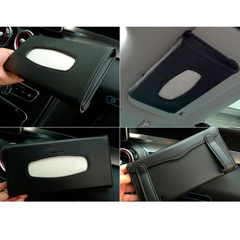 

Lsrtw2017 PU Leather Car Interior Tissue Box CD Storage Bag for Mercedes Benz GLE GLS ML GL S Class G Class V Class Vito