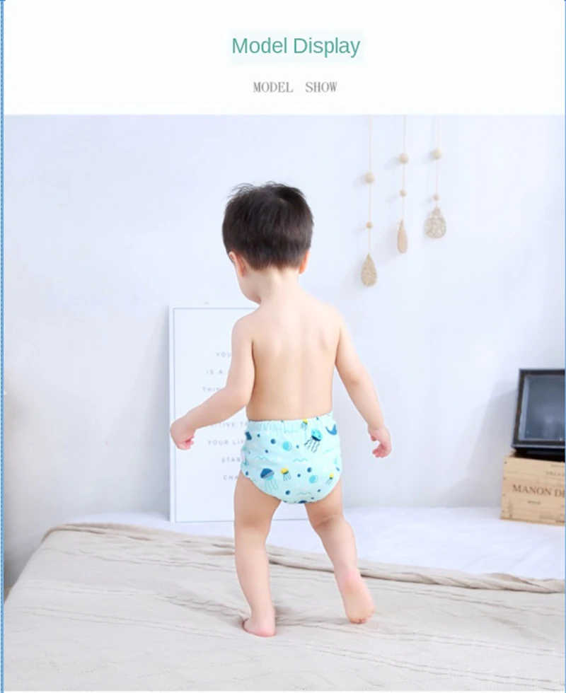 Baby Training Pants Cloth Diapers Washable 6 Layers Gauze Cover Breathable Spring Reusable Newborn Diaper 0-3Y Toddler Panties