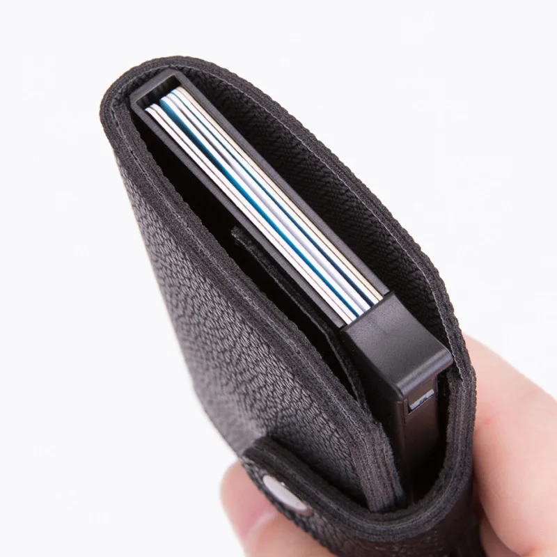 Maideduod, новинка, кошелек из искусственной кожи, RFID Блокировка ID, кредитный держатель для карт, металлический алюминиевый чехол для визитных карточек, кошелек для карт