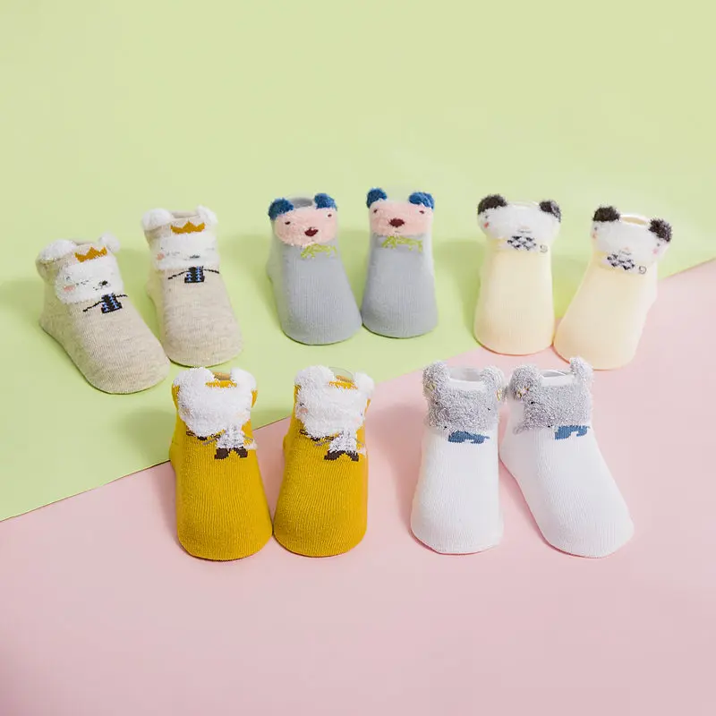 Носки для новорожденных, милые осенне-зимние носки с героями мультфильмов для девочек, тонкие мягкие хлопковые носки для мальчиков, детские носки для младенцев
