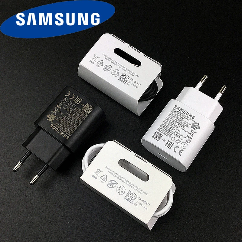 

Samsung S10 MobilePhone Supercharger EU plug 25 W PD travel fast charge adapter usb type c cable for Galaxy note 10 mi 9 k20 pro
