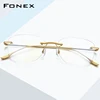 FONEX Montura de gafas de aleación de titanio de los hombres 2022 las nuevas mujeres sin montura receta cuadrado gafas miopía óptico coreano gafas 8107 ► Foto 2/6