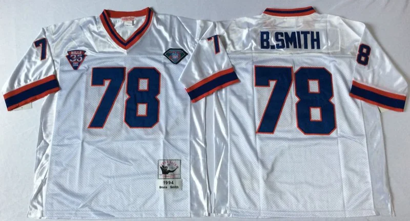 Синий Stitiched, Buffalo, Jim Kelly, Cam Thomas, Брюс Смит, Andre Reed, возврат для мужчин Джерси - Цвет: Синий