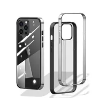 New Electroplating Phone Case For iPhone 12 mini 12Pro Max Colorful Frame Three-in-one Transparent Shockproof Hard PC Back Cover