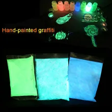 10 グラムの装飾ネイルアートダストダーク蛍光粉末顔料 Uv ゲル研磨クロームフレーク顔料ダスト装飾(China)