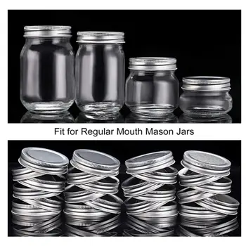 

10pcs Sealing Tin Mason Jar Cover Leakproof Metal Caps Drinking Cup Mug Caps For Glass Storage Bottle Wide-Neck Jar Bottles
