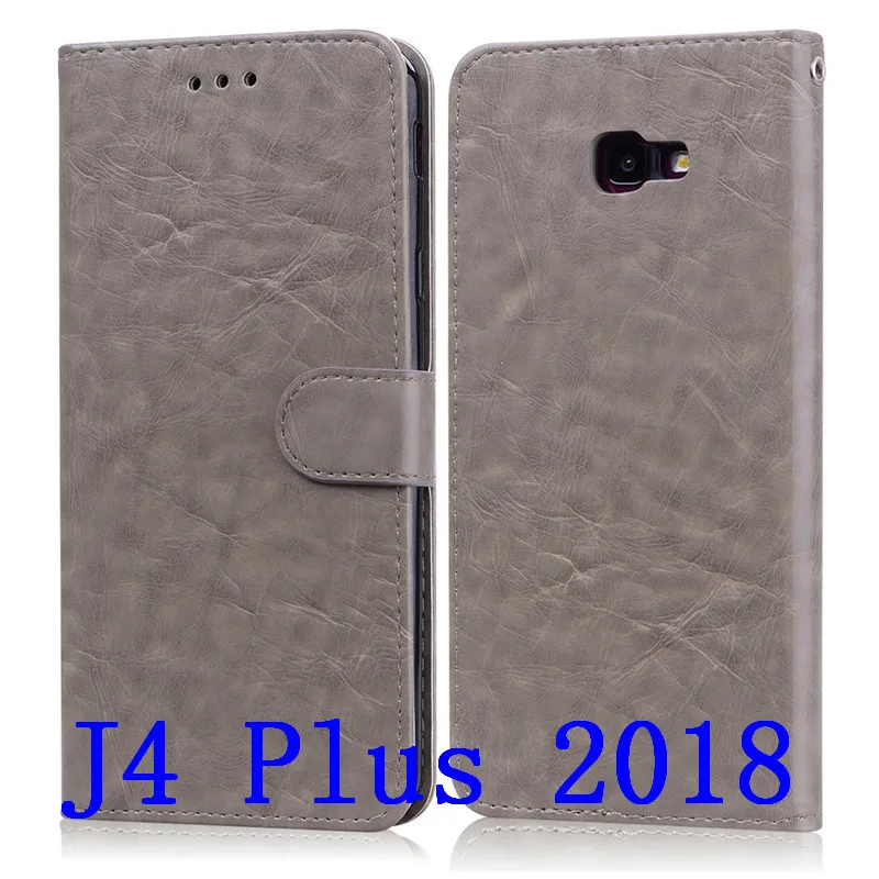 Кожаный чехол для samsung Galaxy J4 чехол Чехол-портмоне с откидной крышкой для samsung Galaxy J4 Plus чехол для Coque samsung J4 чехол