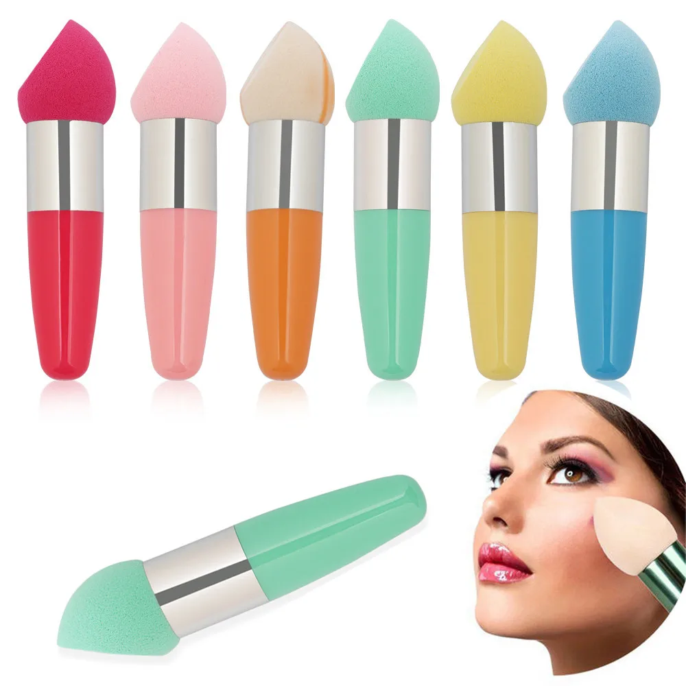 1PC Women Mushroom Head Foundation Powder Beveled Makeup Sponge Beauty Cosmetic Puff Face Brushes Tools with Handle |