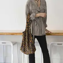 Леопардовый принт Женская сумка для покупок мягкая складная сумка на плечо сумка пляжная сумка