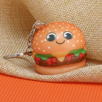 

cute Infant Baby Kawaii Cartoon Hamburger Slow Rising Cream Scented Keychain Stress Relief Toys For Children Squeeze Toys