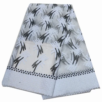 

White african lace fabric 2019 high quality lace french mesh fabric stones nigerian swiss lace fabrics for dress free shipping!