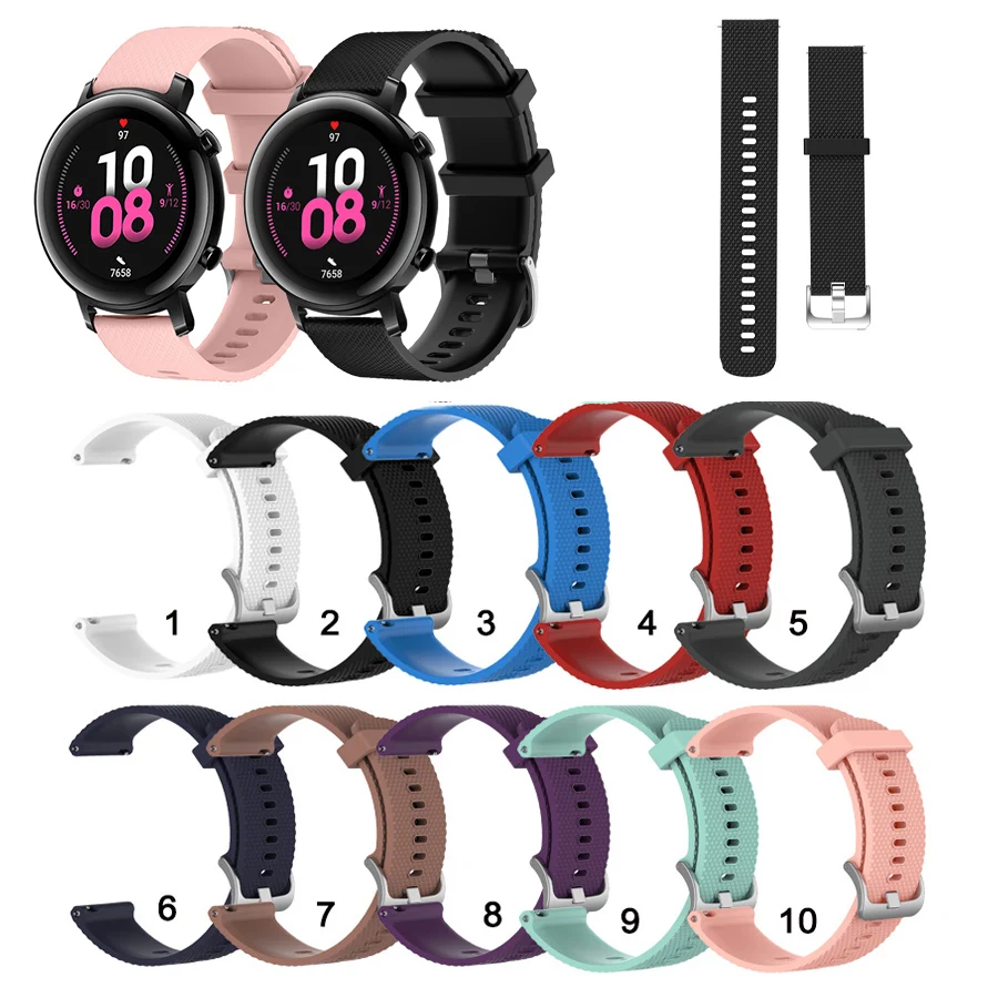 

Ремешок 20 мм из мягкого силикона для Huawei Watch GT2 42 мм Honor MagicWatch 2 42 мм
